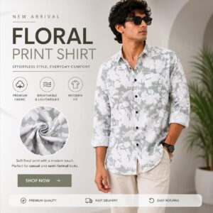 Floral printed shirt men size-M,L,XL